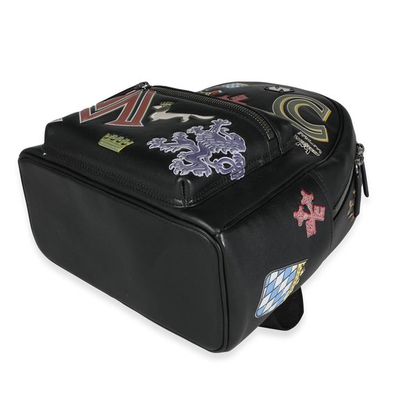 MCM Black Leather Victory Patch Stark Backpack - Picture 6 of 7